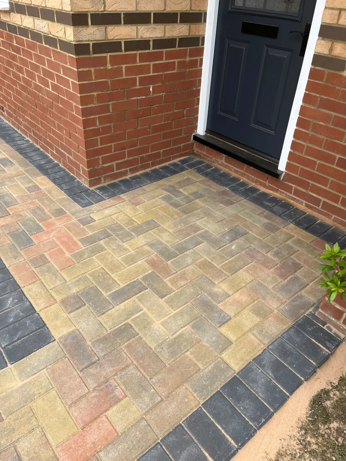 Close-up of quality paving and border detailing